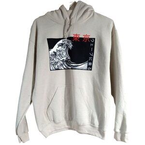 Artist Union Clothing Co. Womens Beige Ride The Wave Hooded Sweatshirt Size Smal
